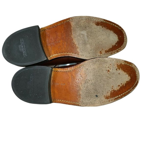 VINTAGE Stacy Adams Gunboats Full Pebble Grain Leather Wingtip 9.5 EEE - Picture 10 of 11